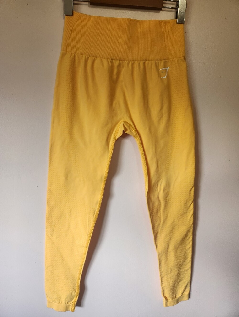 Gymshark Vital Seamless 2.0 Leggings Yellow Marl High Waist Workout Athleisure M